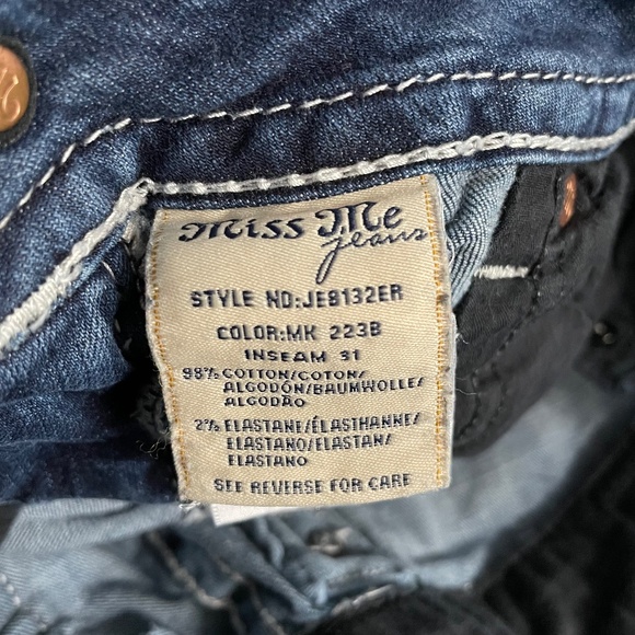 Miss Me Gold Embellished Design Medium Wash Mid-rise Bootcut Jeans - Picture 9 of 9